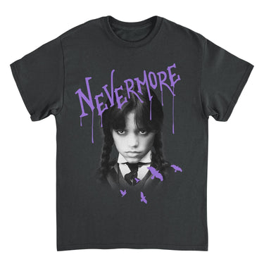 Wednesday Nevermore Drip Black T-Shirt